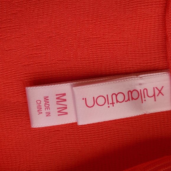 Women’s dress size 𝅺Medium scoop neck fit and flare salmon pink mini xhi… - Picture 3 of 9